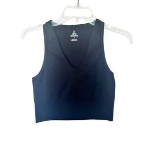 Prana Womens Sopra Seamless Crop Top Black Size Small Organic Cotton